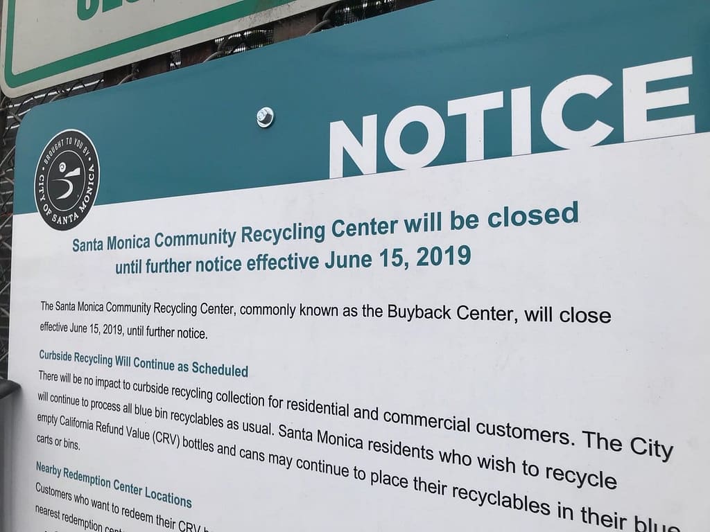 recycling center closed